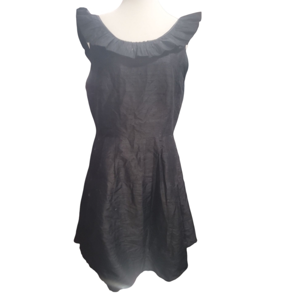 MEG little black cocktail dress lbd sleeveless ruffle collar xl